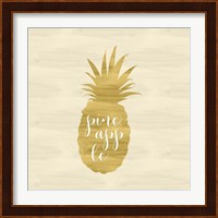 Gold Pineapple Square Fine Art Print