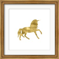 Gold Unicorn Square Fine Art Print