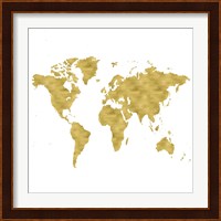 World Map Burnished Gold Fine Art Print