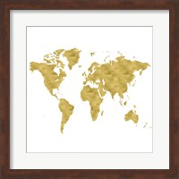World Map Burnished Gold Fine Art Print