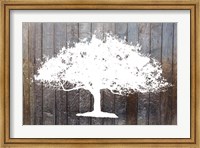 White Tree on Wood Fine Art Print