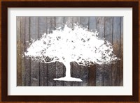 White Tree on Wood Fine Art Print