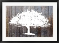 White Tree on Wood Fine Art Print