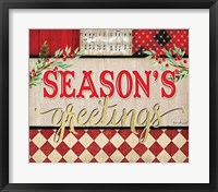 Season's Greetings Plaid Framed Print
