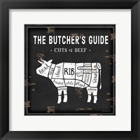 Butcher's Guide Cow Framed Print