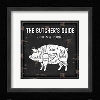 Butcher's Guide Pig Framed Print