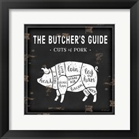 Butcher's Guide Pig Framed Print