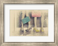Vintage Fashion Pop of Color Heels and Handbags Fine Art Print