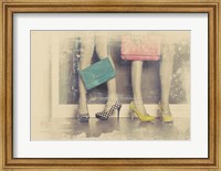 Vintage Fashion Pop of Color Heels and Handbags Fine Art Print