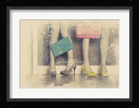 Vintage Fashion Pop of Color Heels and Handbags Fine Art Print