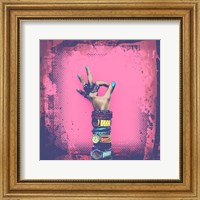 OK! Grunge Halftone Pink Fine Art Print