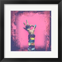 OK! Grunge Halftone Pink Fine Art Print