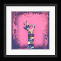 OK! Grunge Halftone Pink Fine Art Print