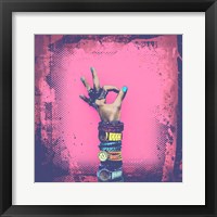 OK! Grunge Halftone Pink Fine Art Print