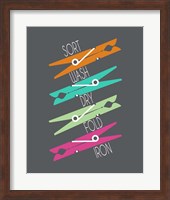 Sort Wash Dry Fold Colored Clothespins Red Green Fine Art Print