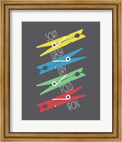 Sort Wash Dry Fold Clothespins Primary Colors Fine Art Print