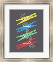 Sort Wash Dry Fold Clothespins Primary Colors Fine Art Print