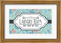 Laundry Room Sign Green Pattern Fine Art Print