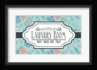Laundry Room Sign Green Pattern Fine Art Print