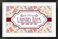 Laundry Room Sign Yellow Pattern Fine Art Print