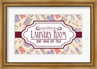 Laundry Room Sign Yellow Pattern Fine Art Print