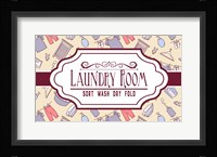 Laundry Room Sign Yellow Pattern Fine Art Print