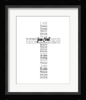 Names of Jesus Cross Silhouette White Fine Art Print