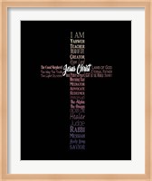 Names of Jesus Cross Silhouette Pink Ombre Fine Art Print