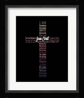 Names of Jesus Cross Silhouette Pink Ombre Fine Art Print