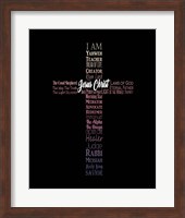 Names of Jesus Cross Silhouette Pink Ombre Fine Art Print