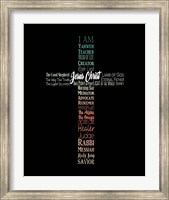 Names of Jesus Cross Silhouette Green Ombre Fine Art Print