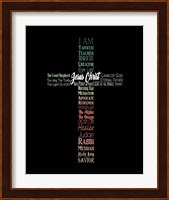 Names of Jesus Cross Silhouette Green Ombre Fine Art Print