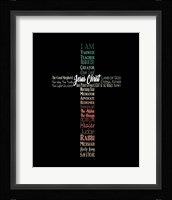 Names of Jesus Cross Silhouette Green Ombre Fine Art Print