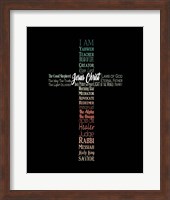 Names of Jesus Cross Silhouette Green Ombre Fine Art Print