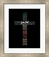 Names of Jesus Cross Silhouette Green Ombre Fine Art Print