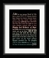 Names of Jesus Rectangle Orange Ombre Text Fine Art Print