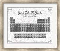 Periodic Table Gray and Red Leaf Pattern Light Fine Art Print