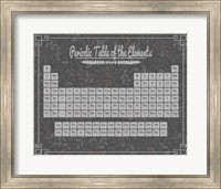 Periodic Table Gray and Red Leaf Pattern Dark Fine Art Print