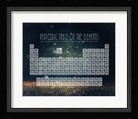 Periodic Table Gold Dust - Blue Framed Print