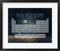 Periodic Table Gold Dust - Blue Framed Print