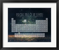 Periodic Table Gold Dust - Blue Framed Print
