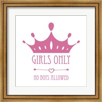 Girls Only Crown Pink on White Fine Art Print