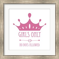 Girls Only Crown Pink on White Fine Art Print