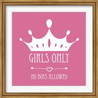 Girls Only Crown White on Pink Fine Art Print