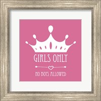 Girls Only Crown White on Pink Fine Art Print