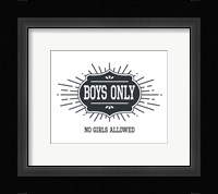 Boys Only Sunburst White Background Fine Art Print