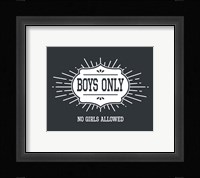 Boys Only Sunburst Cool Gray Background Fine Art Print