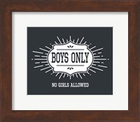 Boys Only Sunburst Cool Gray Background Fine Art Print