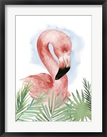 Watercolor Flamingo Composition I Framed Print