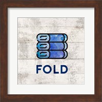 Laundry Sign White Wood Background - Fold Fine Art Print